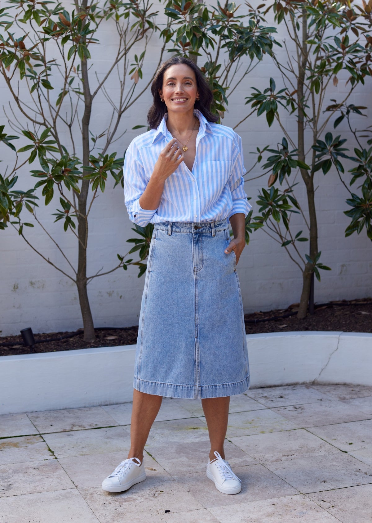 BERTIE STRIPE SHIRT SKY BLUE M A Y E