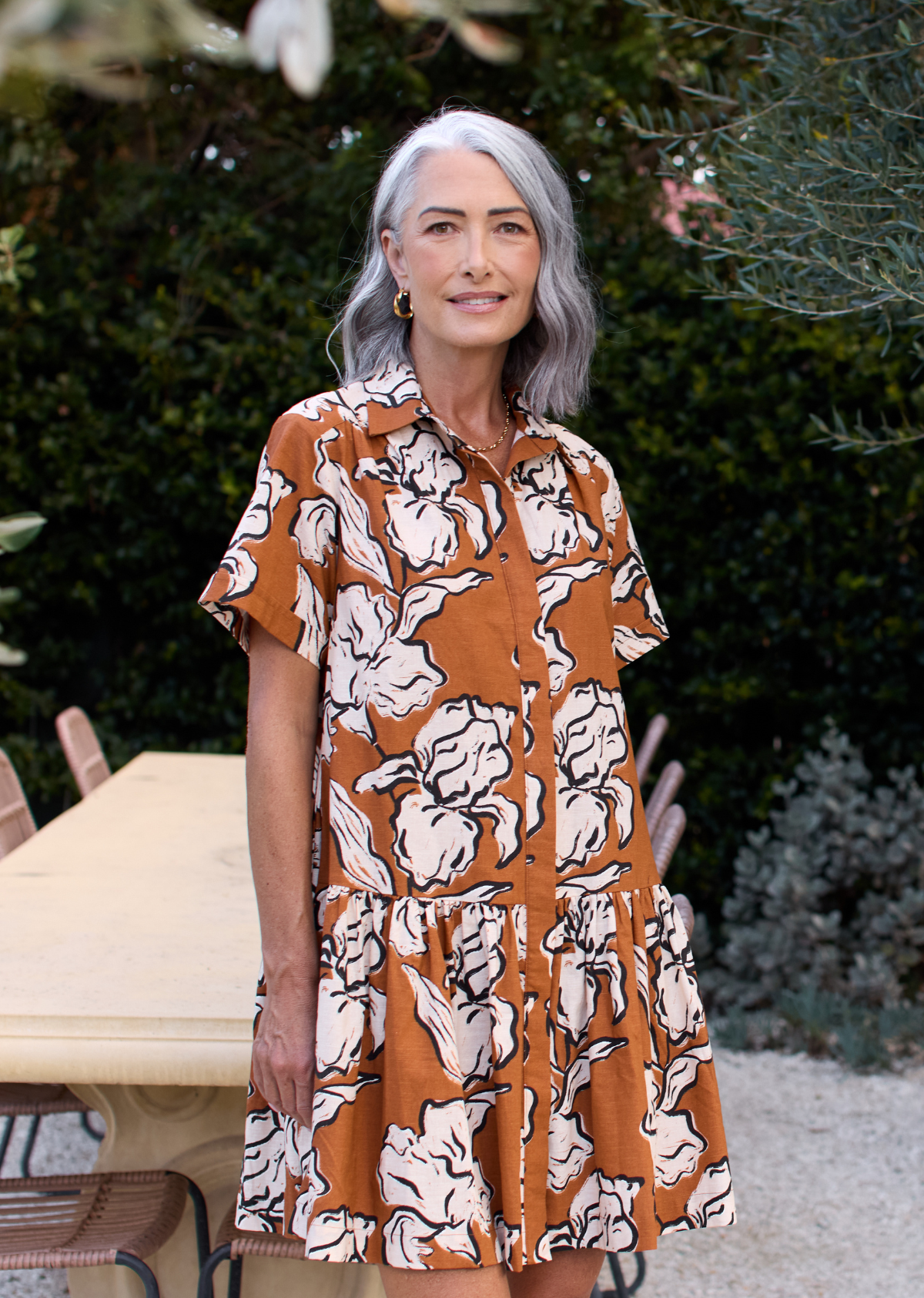 SADIE MINI DRESS - PEONY PRINT