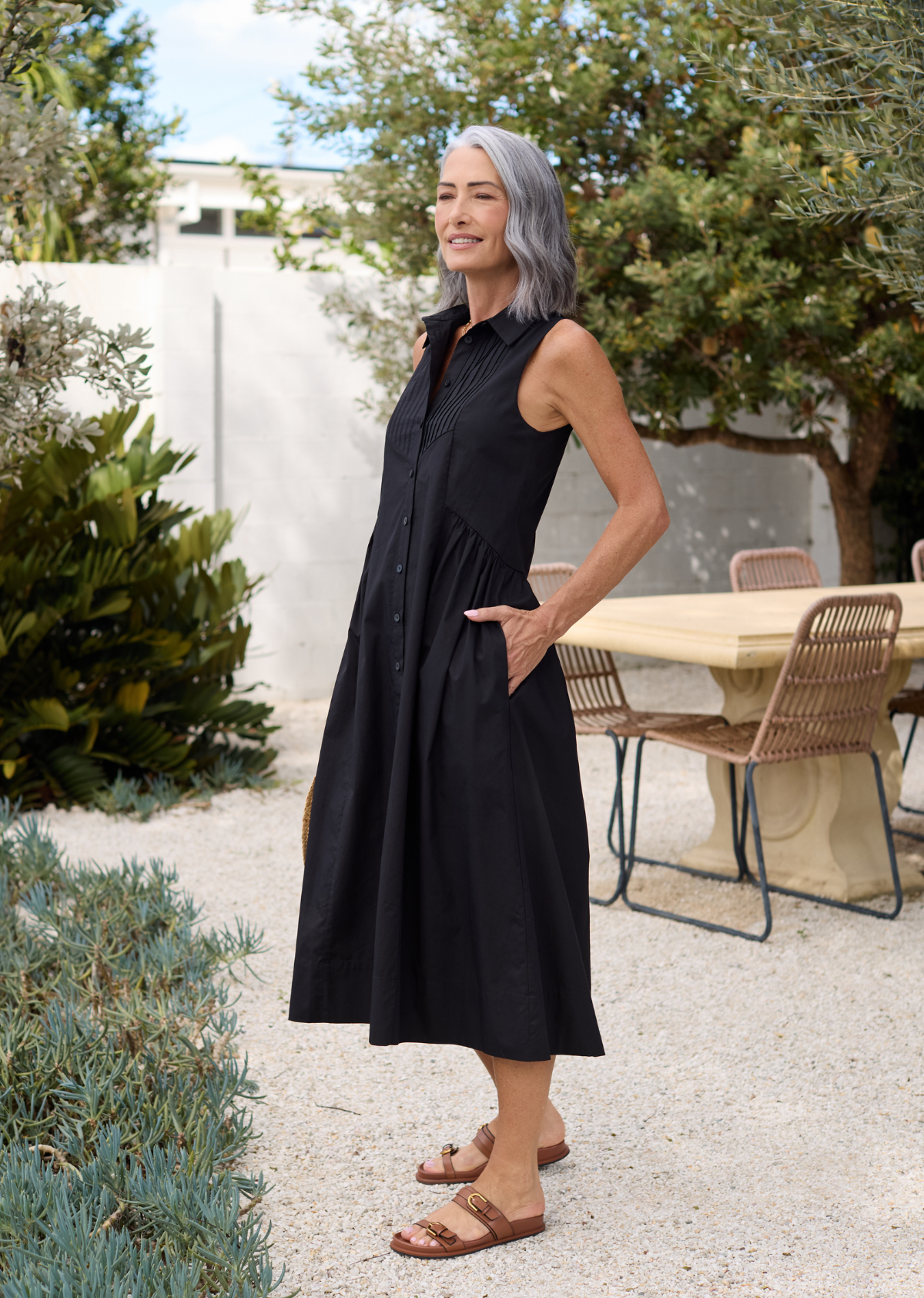 CORINNE SHIRTDRESS - BLACK