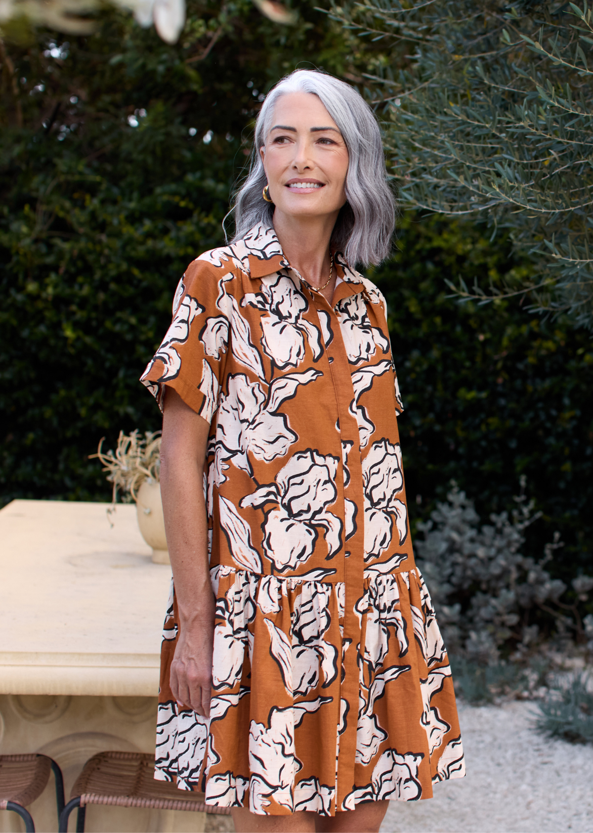 SADIE MINI DRESS - PEONY PRINT