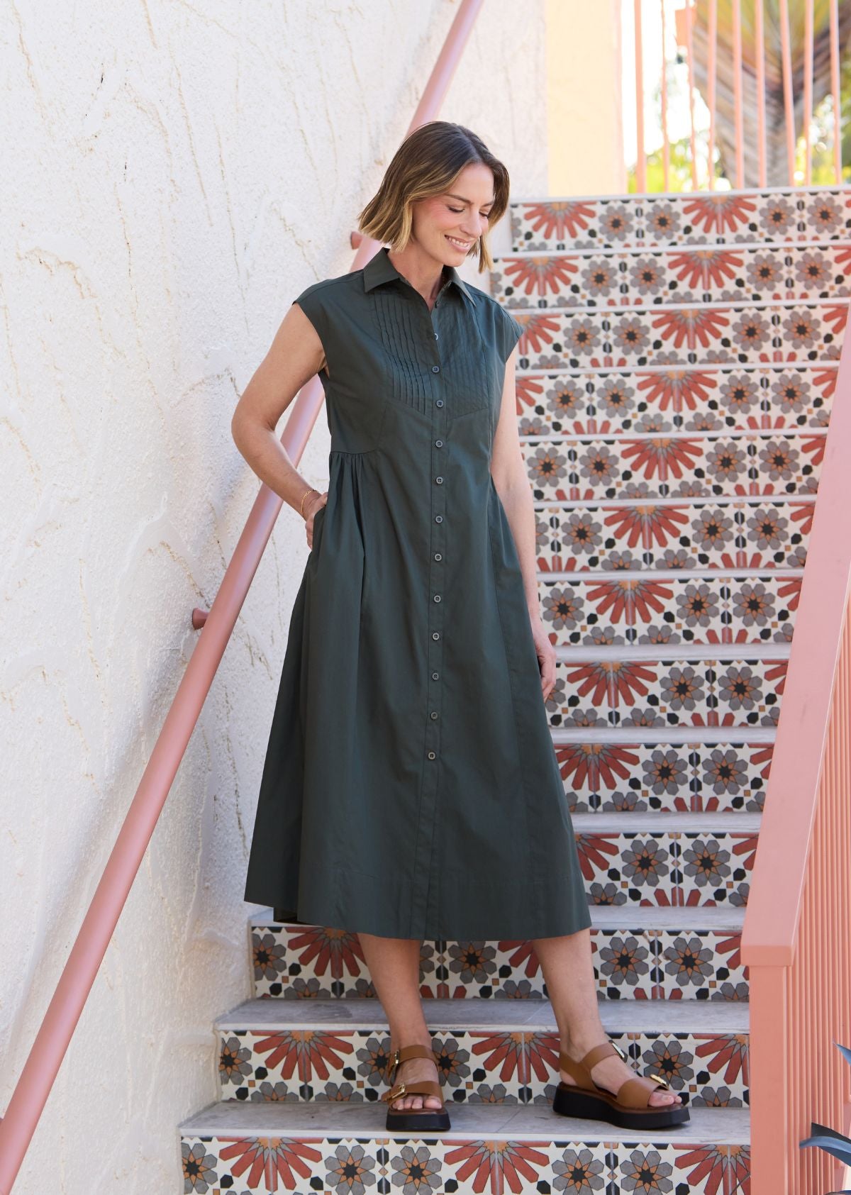 RITA SHIRTDRESS - FOREST