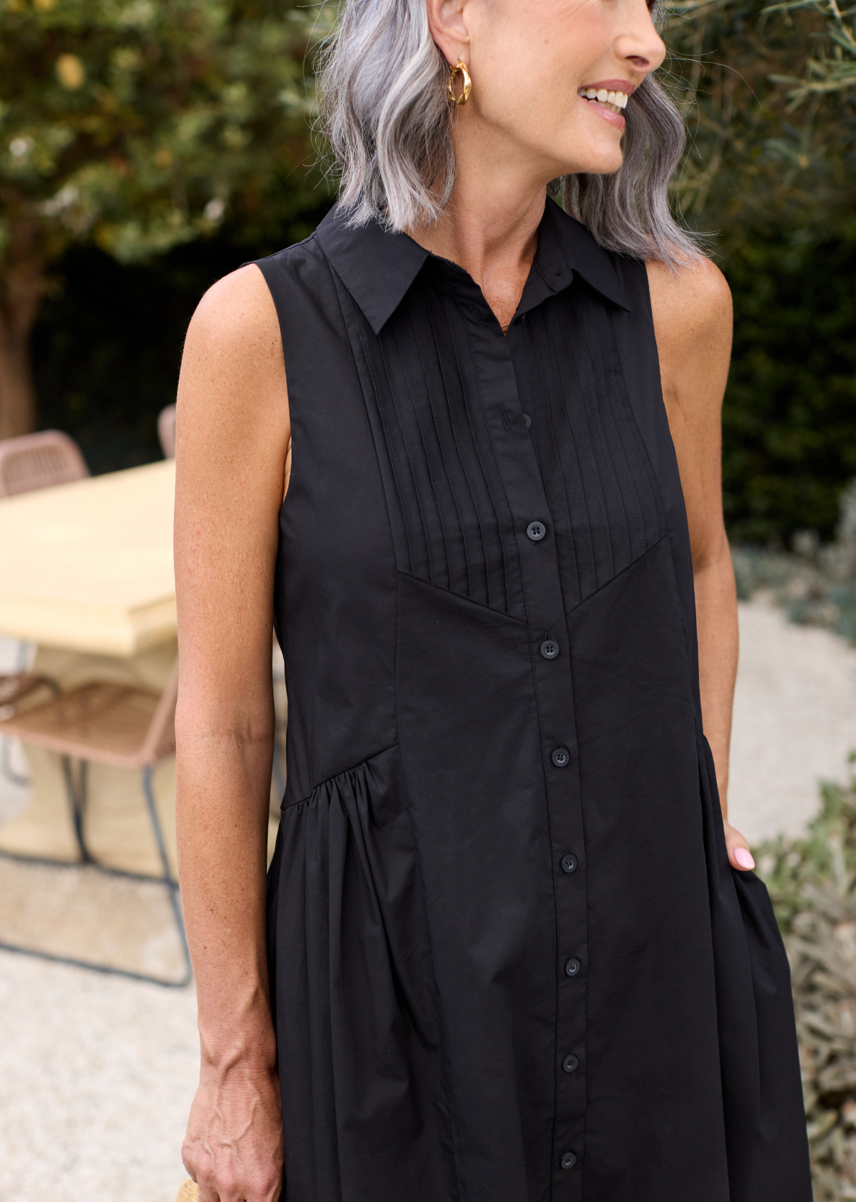 CORINNE SHIRTDRESS - BLACK