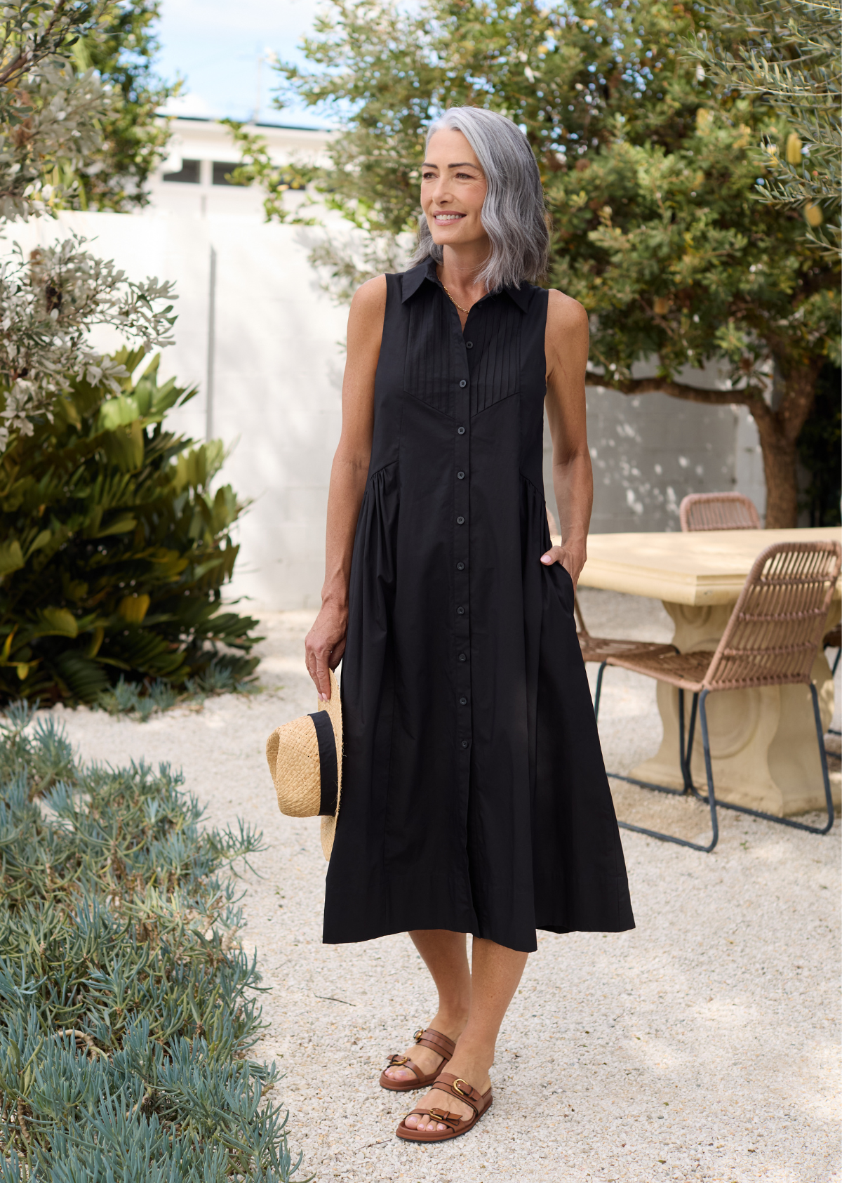 CORINNE SHIRTDRESS - BLACK