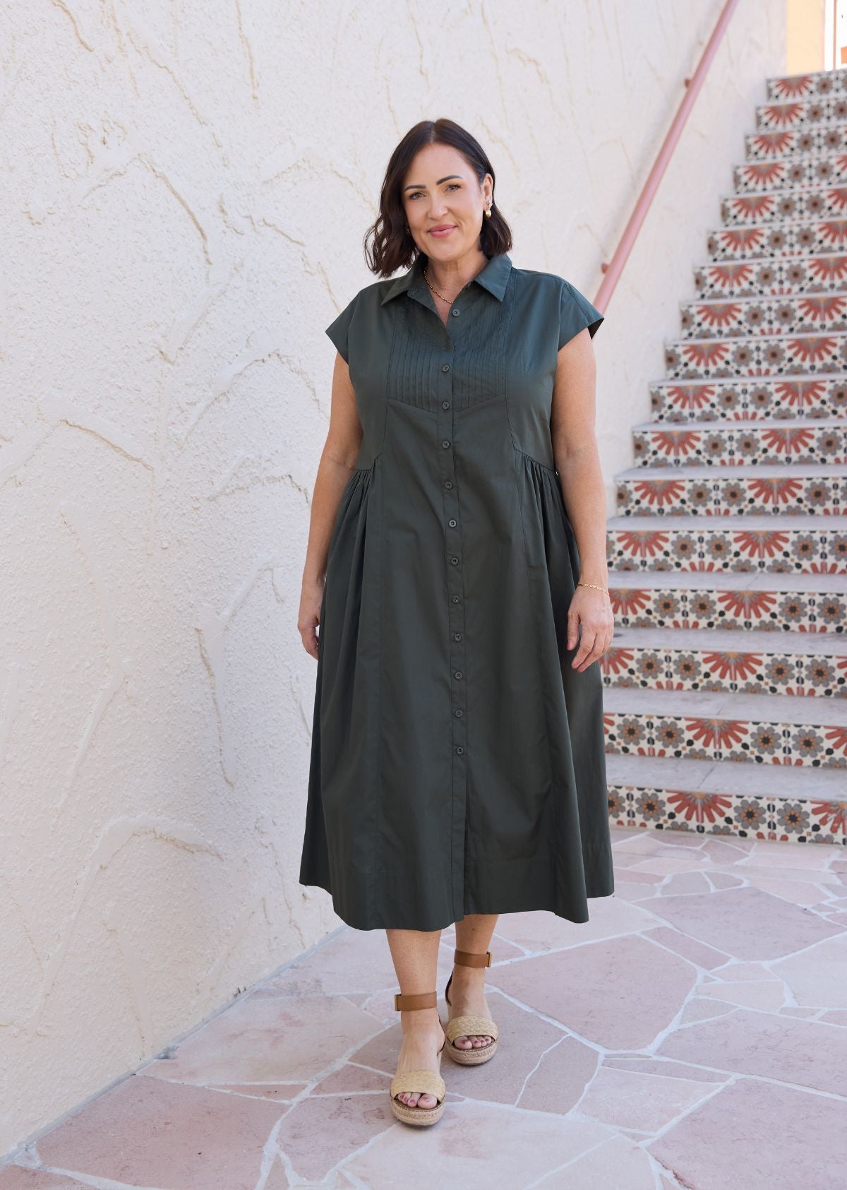 RITA SHIRTDRESS - FOREST