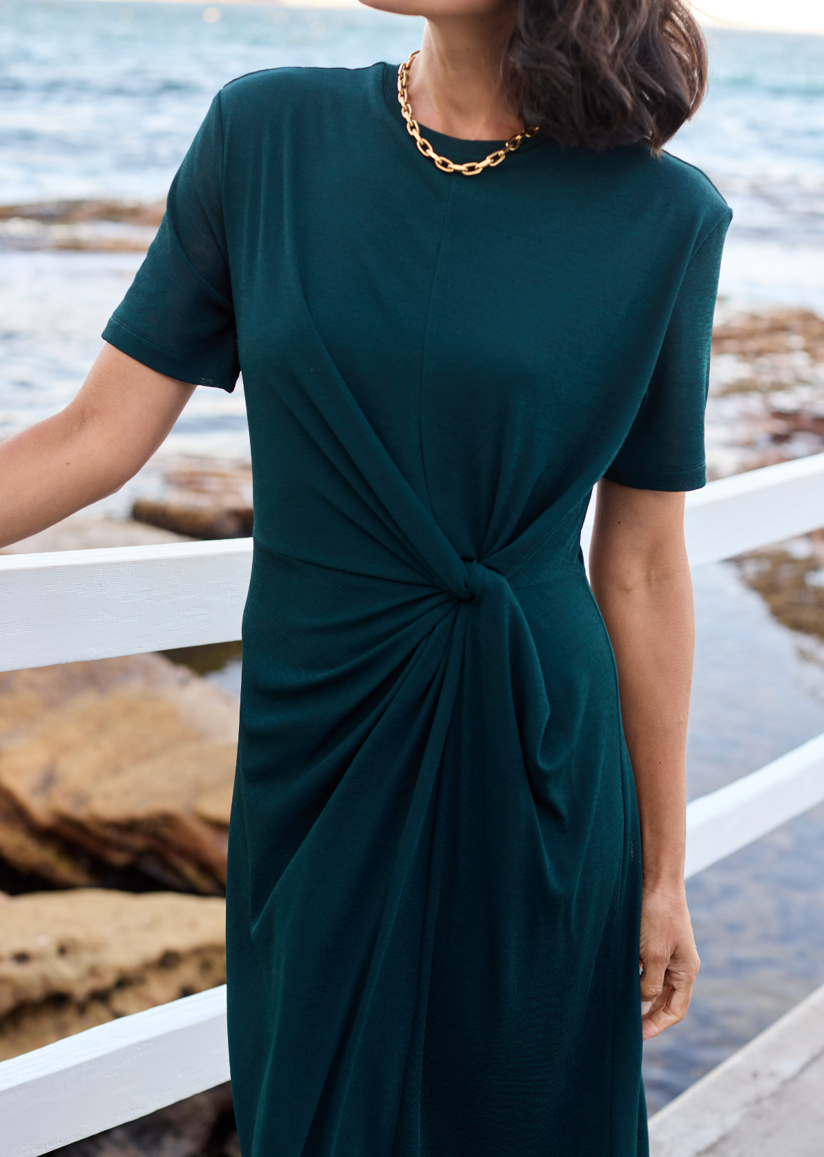 JESINTA JERSEY DRESS - EMERALD - M A Y E JESINTA JERSEY DRESS - EMERALD - M A Y E