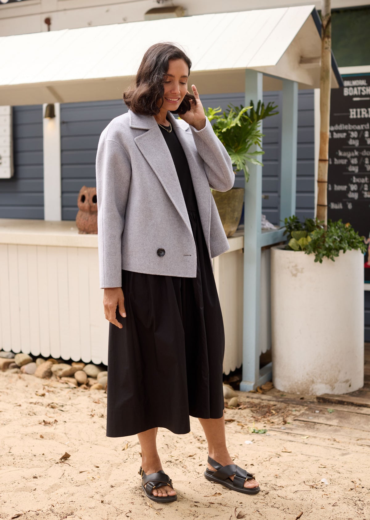 WINSLOW CROP JACKET - GREY MARLE