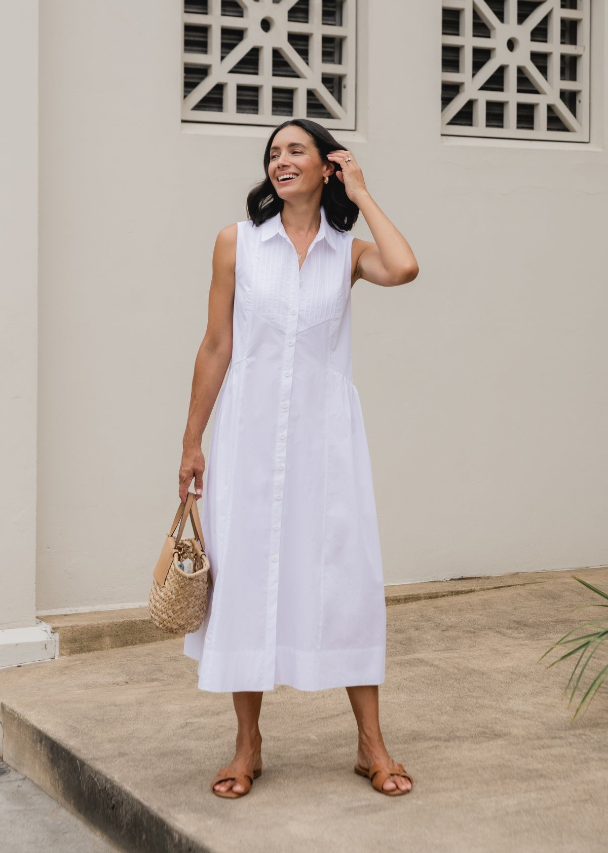 CORINNE SHIRTDRESS - WHITE