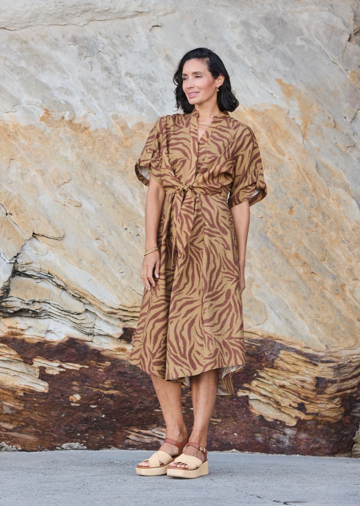 CHLOE MIDI DRESS - AZURA PRINT - PETITE