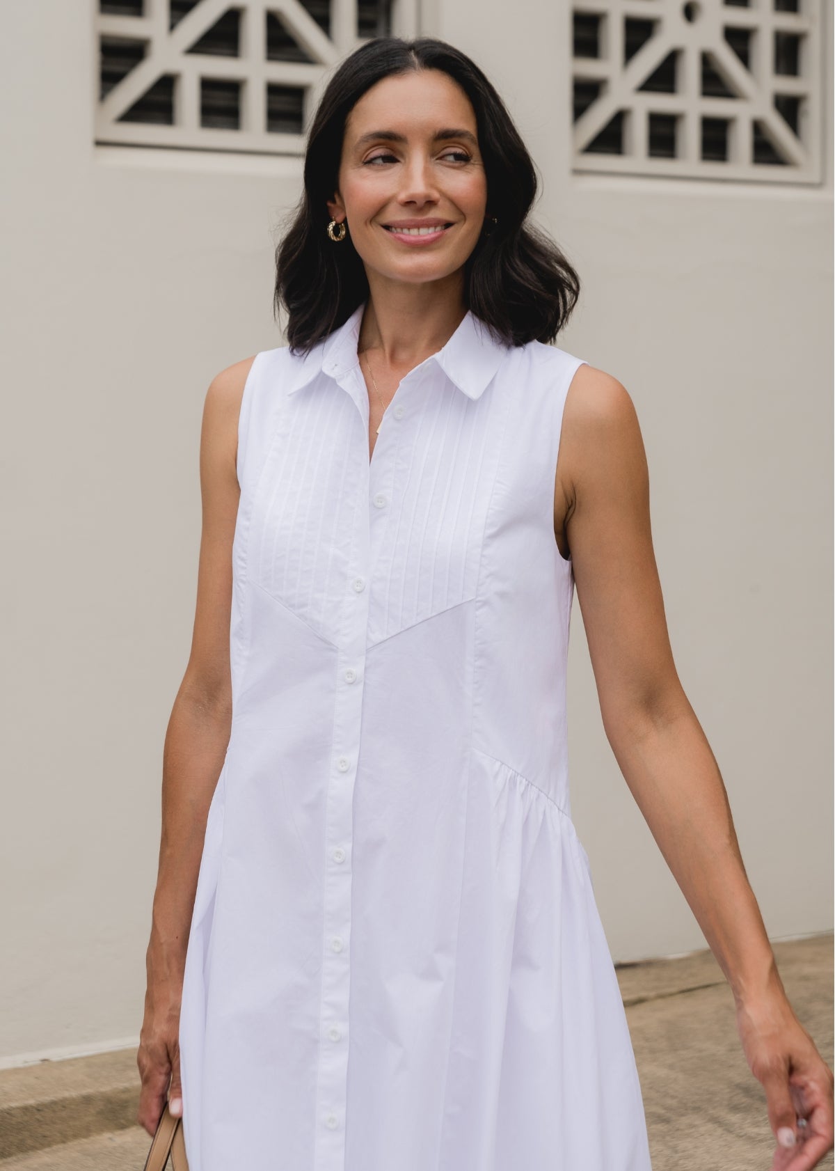 CORINNE SHIRTDRESS - WHITE