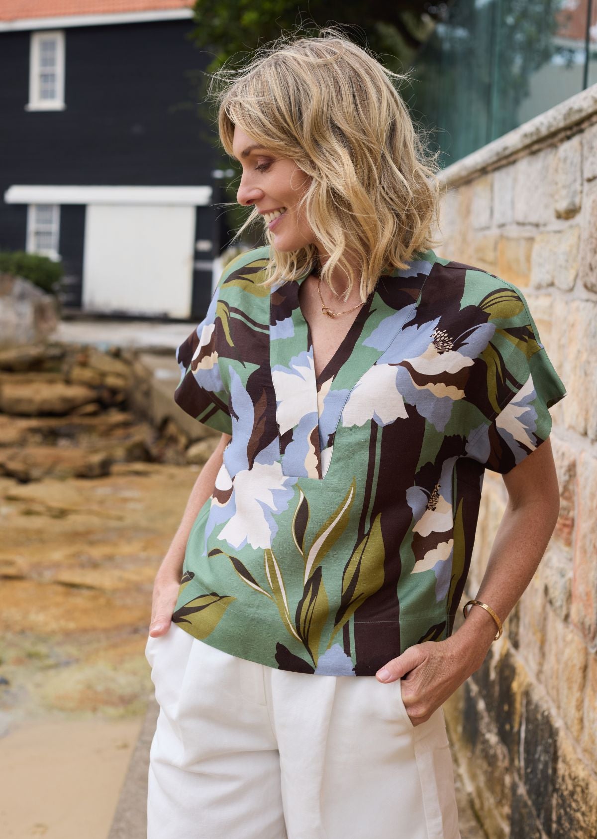 WILLA TOP - LA PALMA PRINT