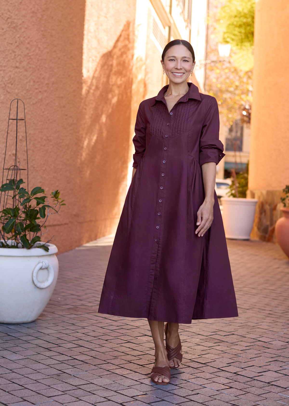 SUSIE SHIRTDRESS - WINE
