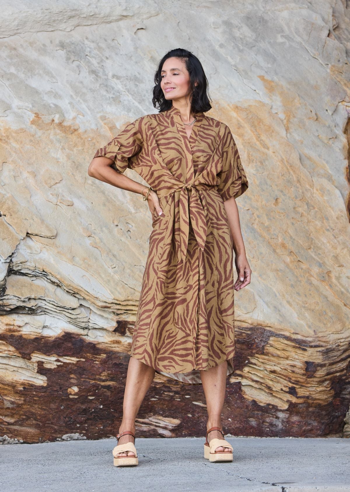 CHLOE MIDI DRESS - AZURA PRINT - PETITE