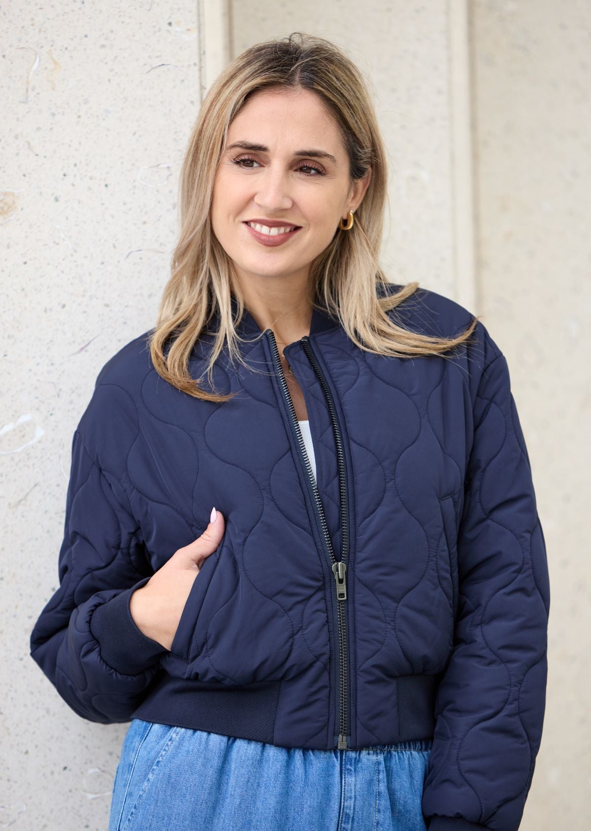 REECE BOMBER JACKET - FRENCH NAVY