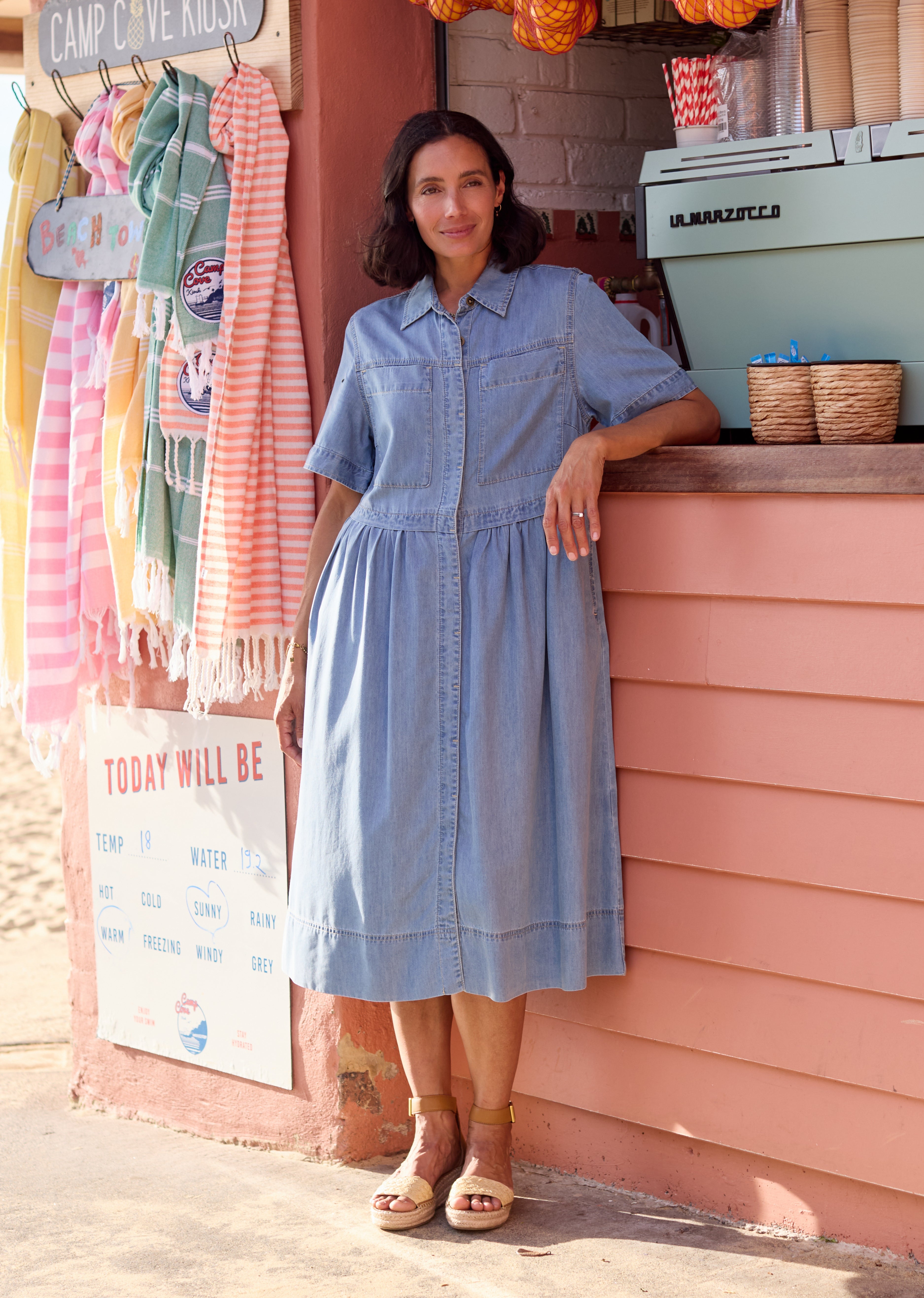 JAGGER CHAMBRAY DRESS, M JAGGER CHAMBRAY DRESS, M