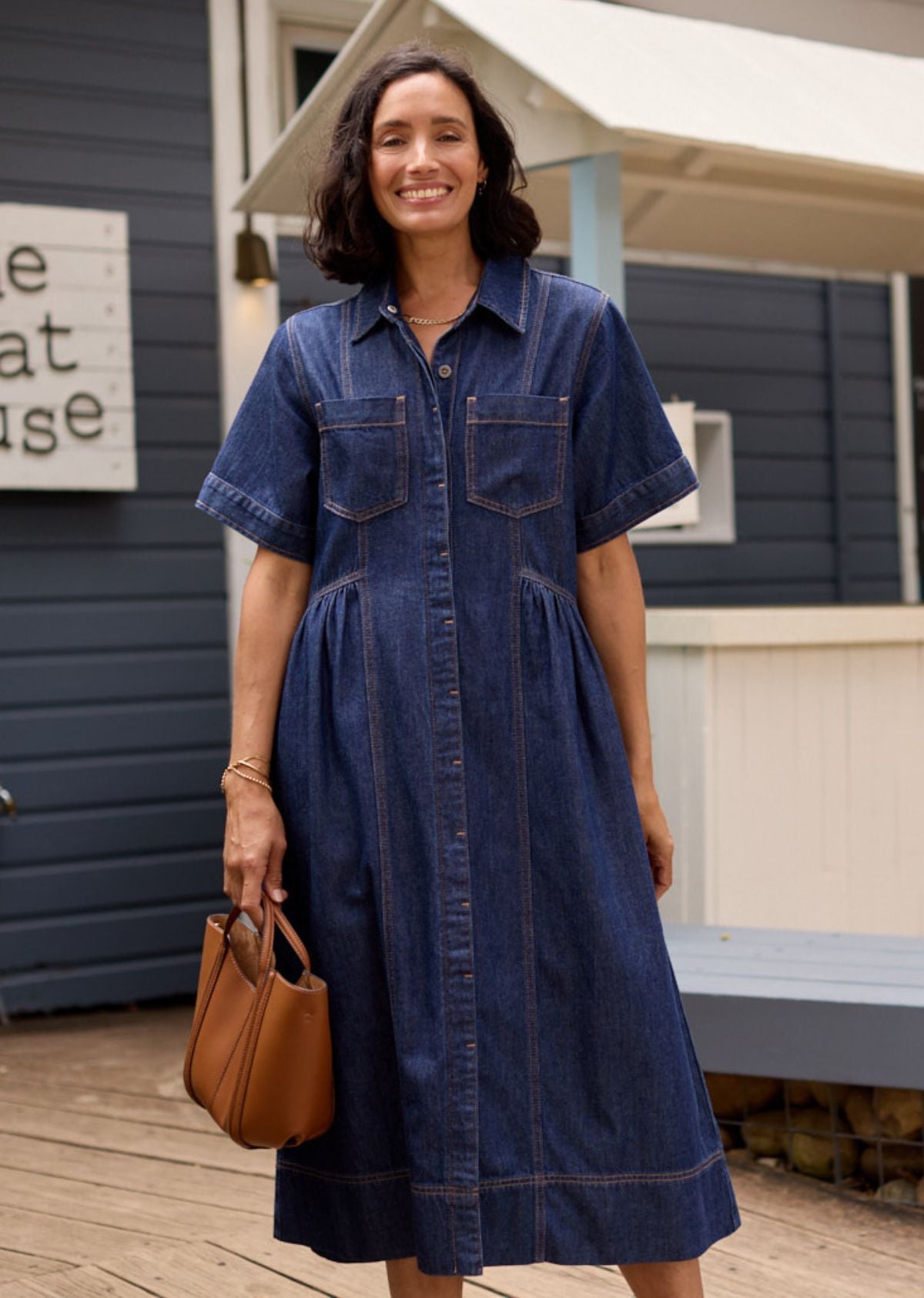 MONTANA DENIM SHIRTDRESS - INDIGO - PETITE, M MONTANA DENIM SHIRTDRESS - INDIGO - PETITE, M