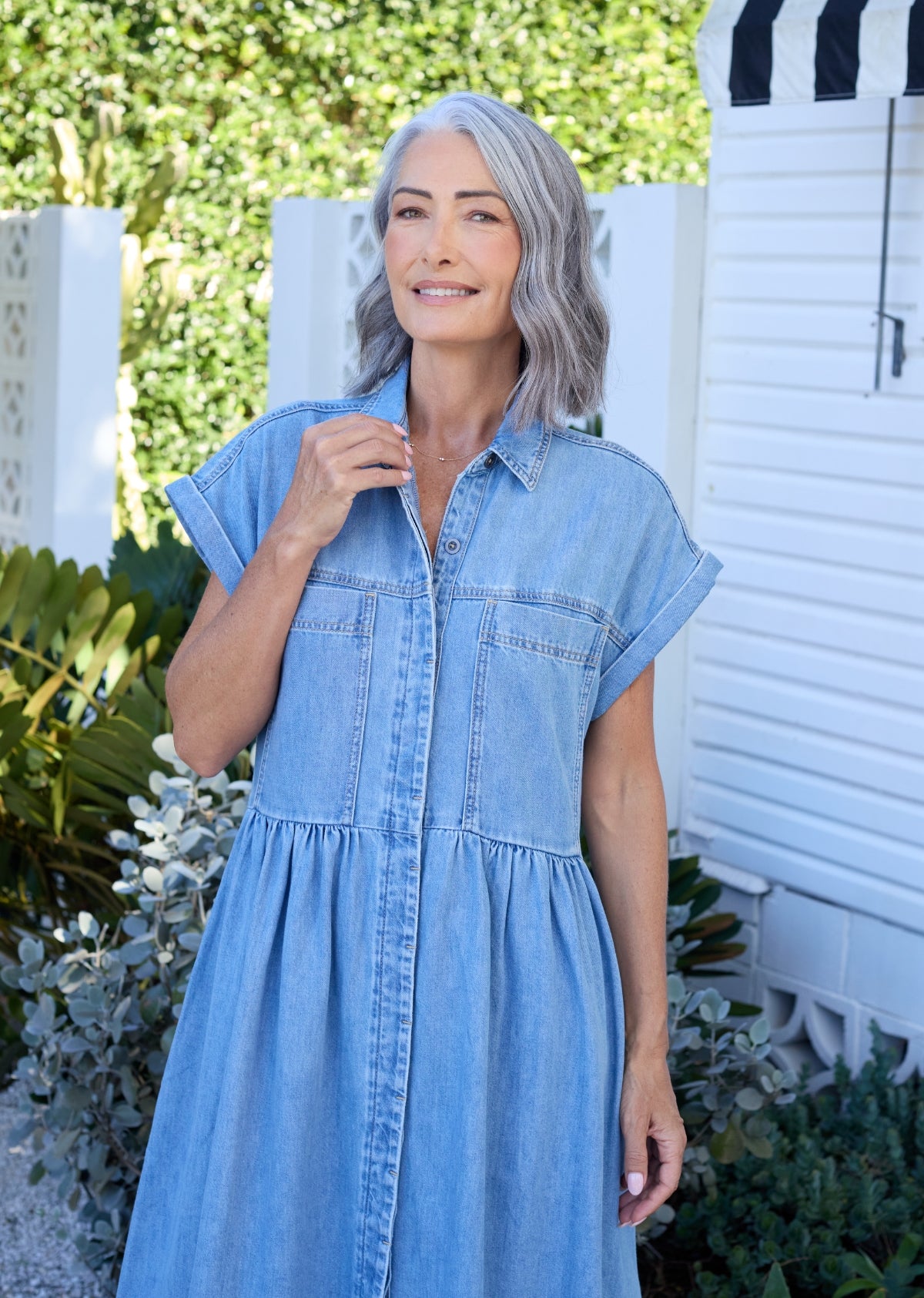 HARPER DENIM DRESS - LIGHT BLUE
