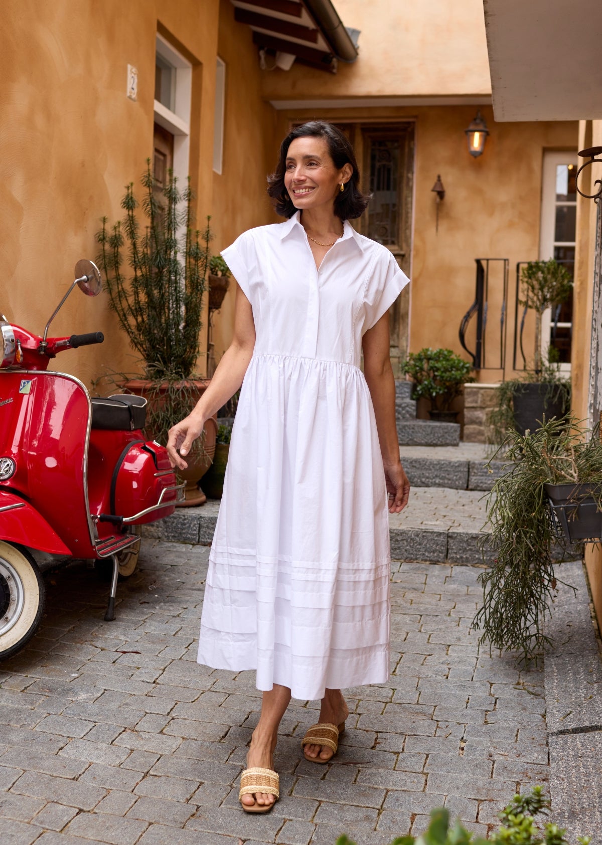 GRACIE SHIRTDRESS - WHITE - PETITE