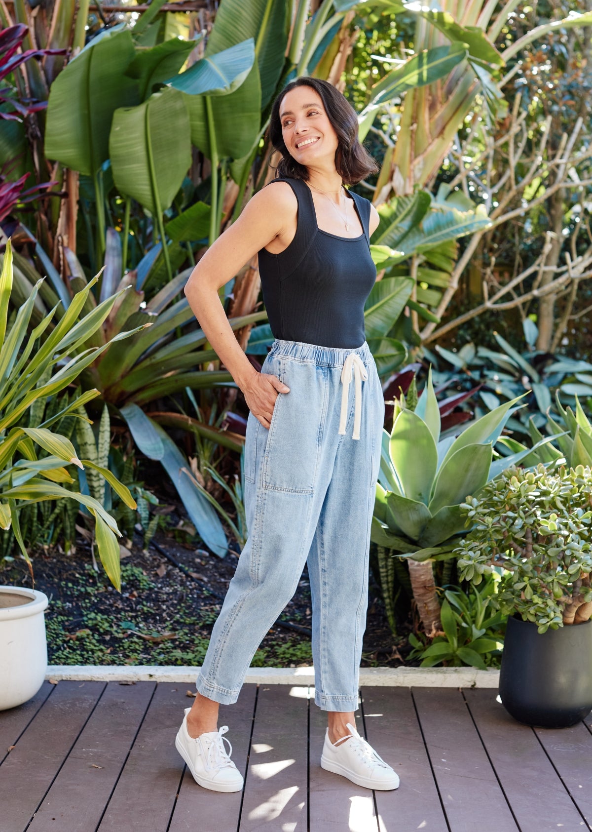 JEMIMA RIB TANK - BLACK