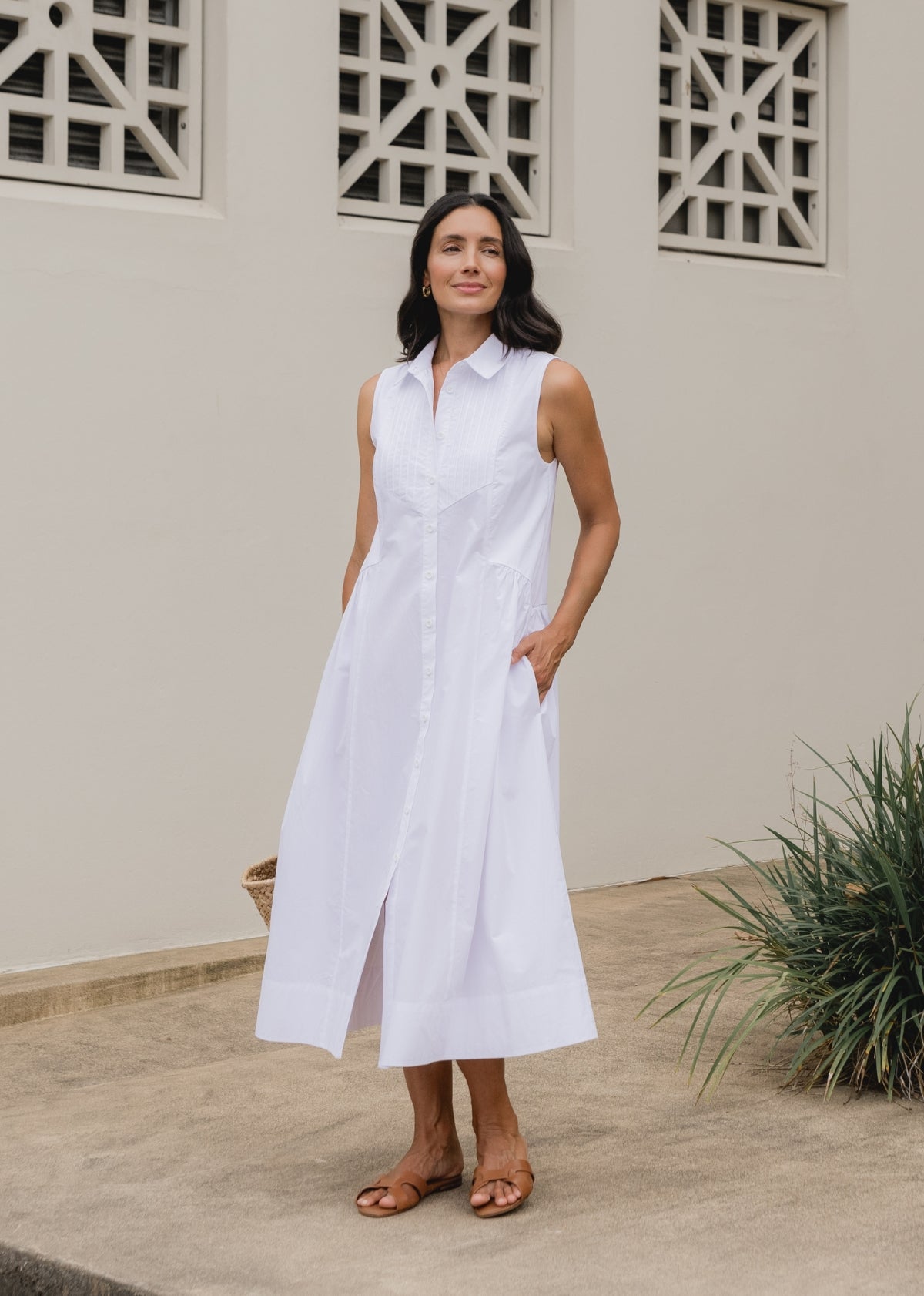 CORINNE SHIRTDRESS WHITE M A Y E