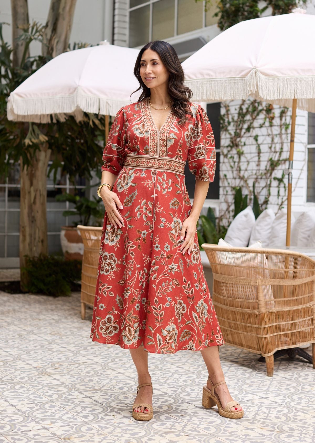 VALENTINA MIDI DRESS - POSEY PRINT