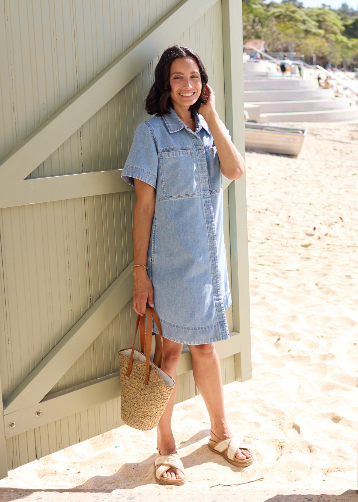 SADIE DENIM SHIRT DRESS - LIGHT BLUE