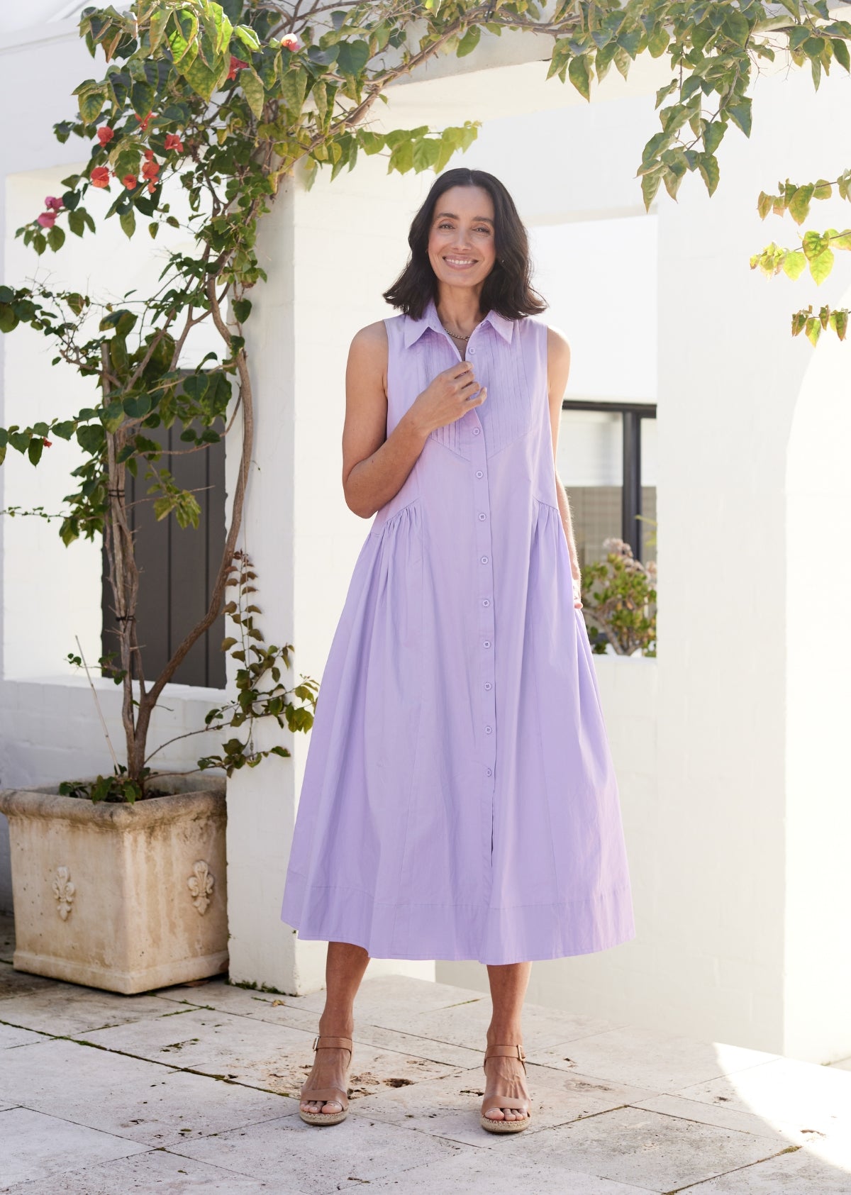 CORINNE SHIRTDRESS - LILAC