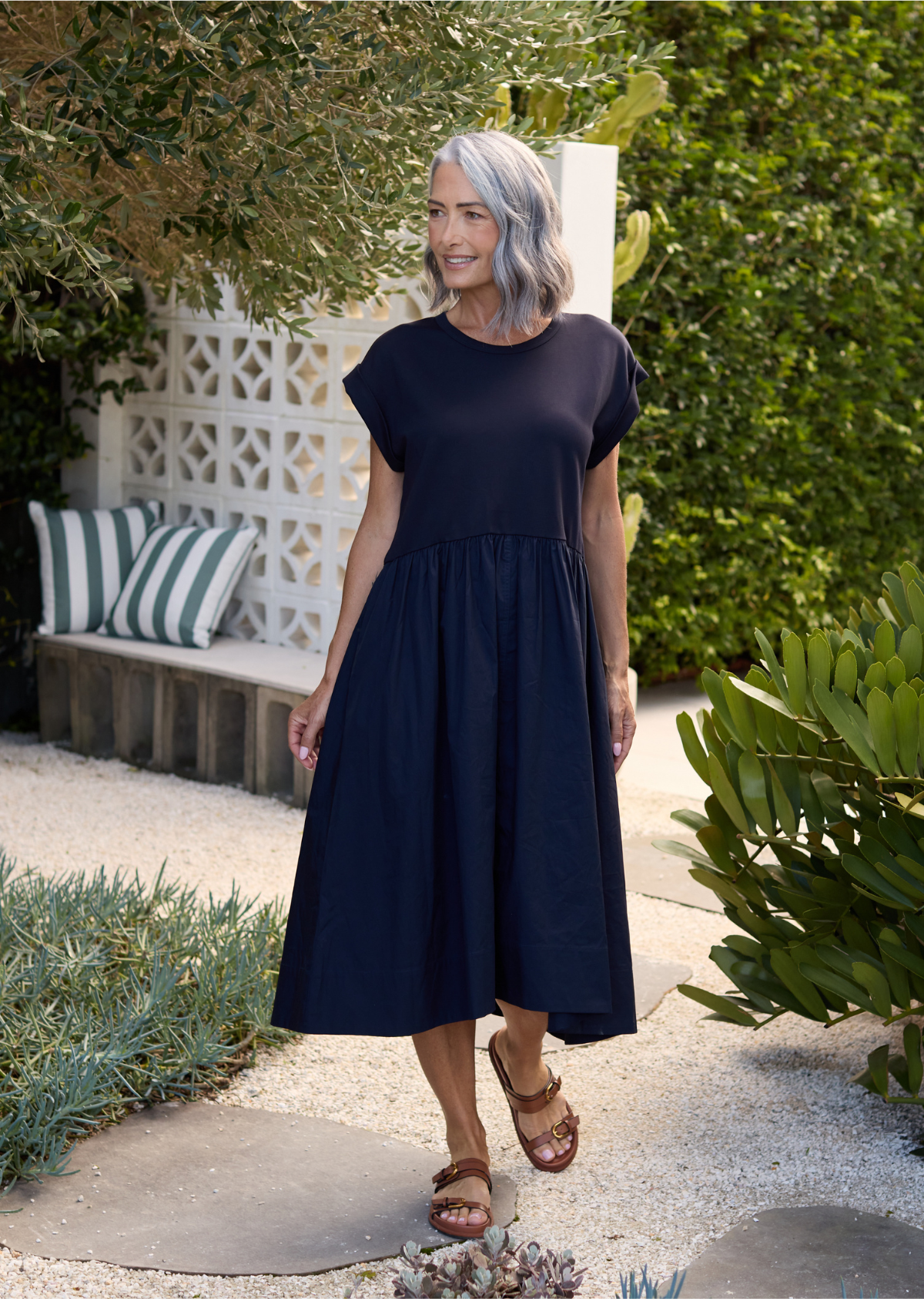 GRETA MIDI DRESS - FRENCH NAVY