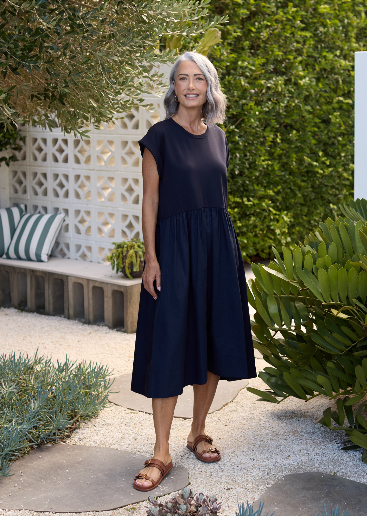 GRETA MIDI DRESS - FRENCH NAVY