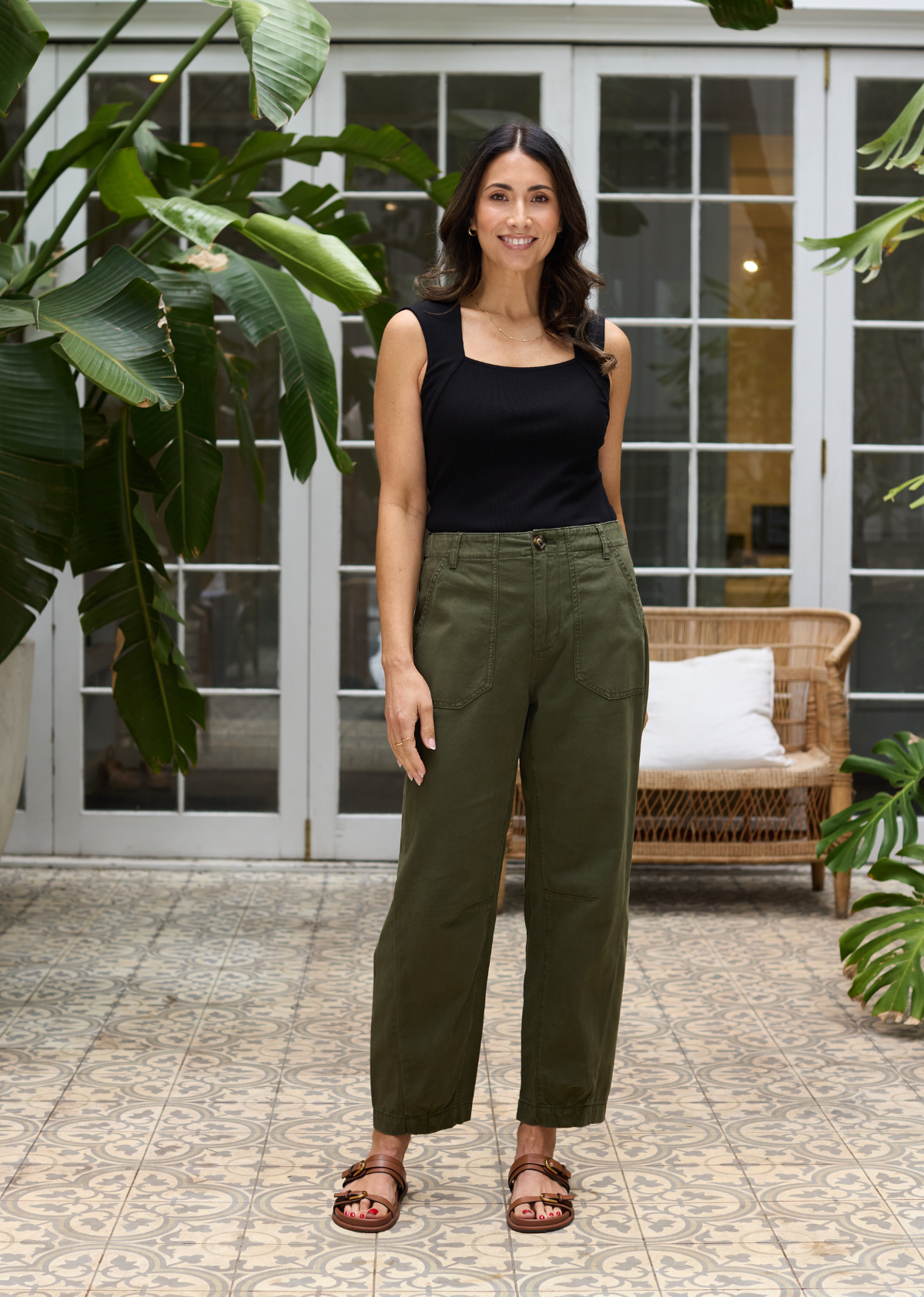 EVIE CROP PANT - KHAKI