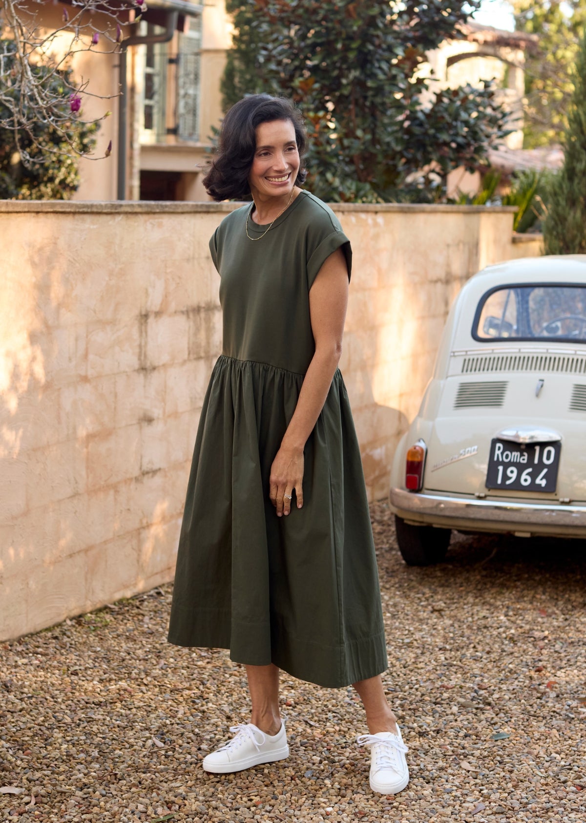 GRETA MIDI DRESS - KHAKI - PETITE
