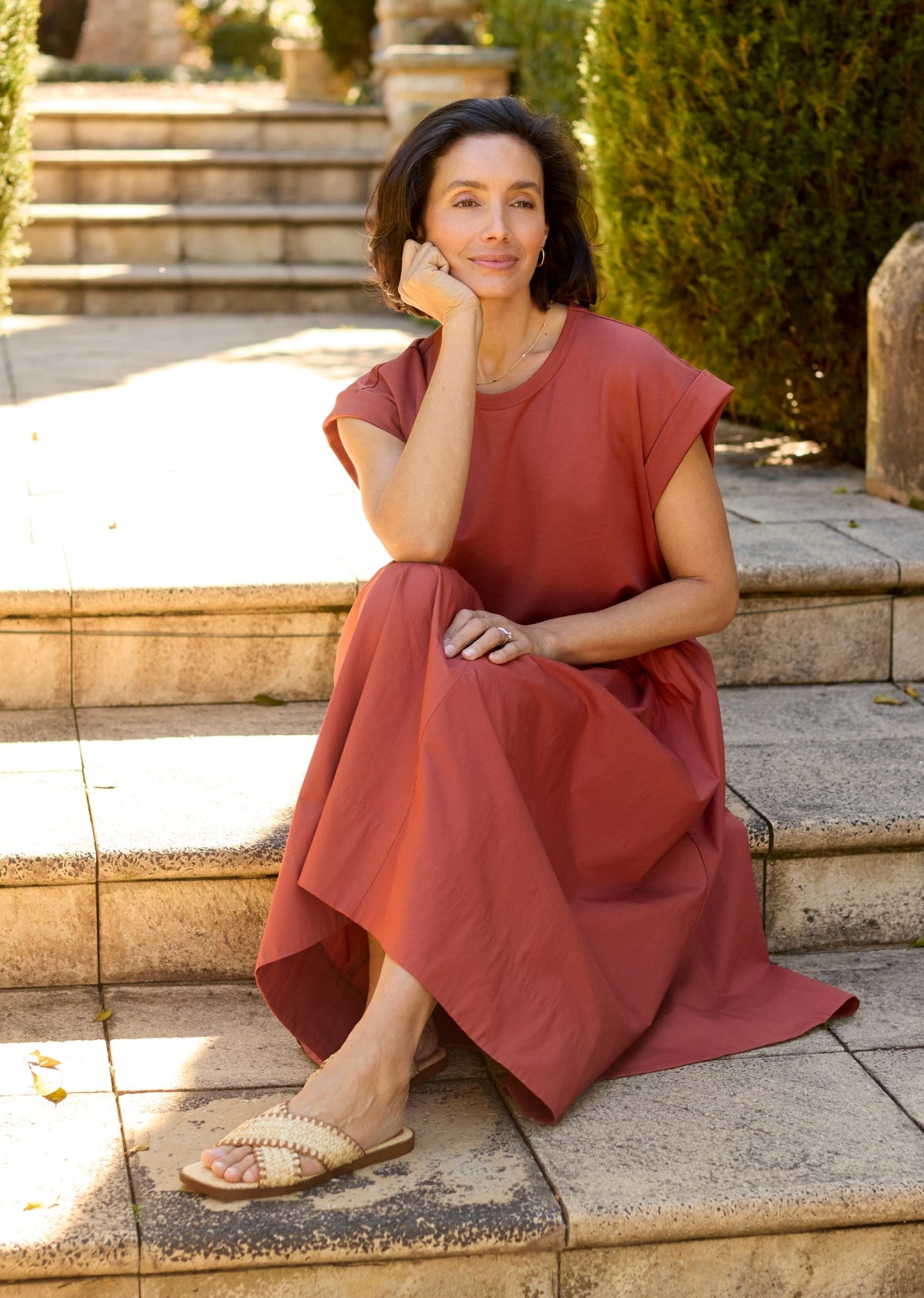 GRETA MIDI DRESS - TERRACOTTA - PETITE