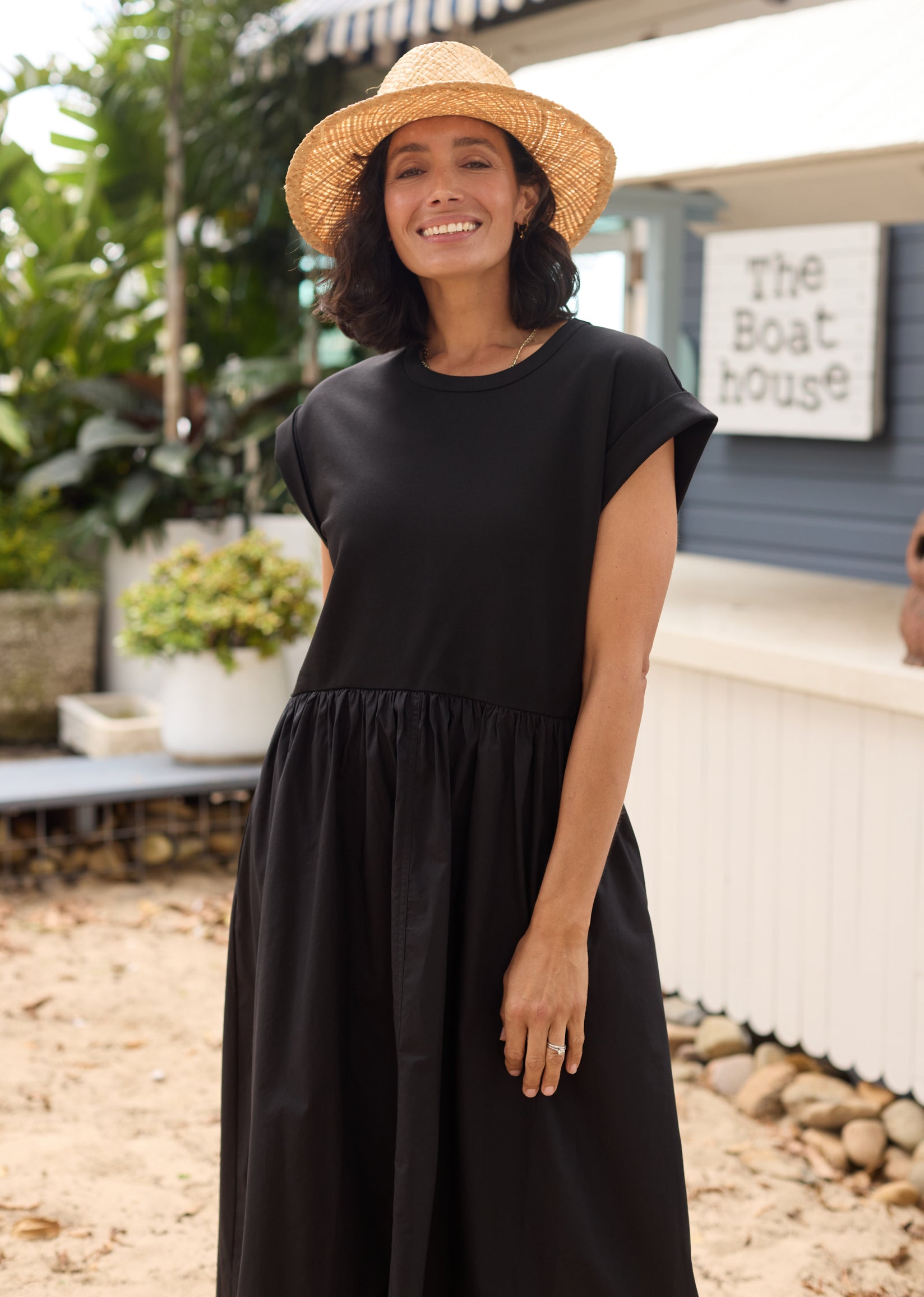 GRETA MIDI DRESS - BLACK - PETITE