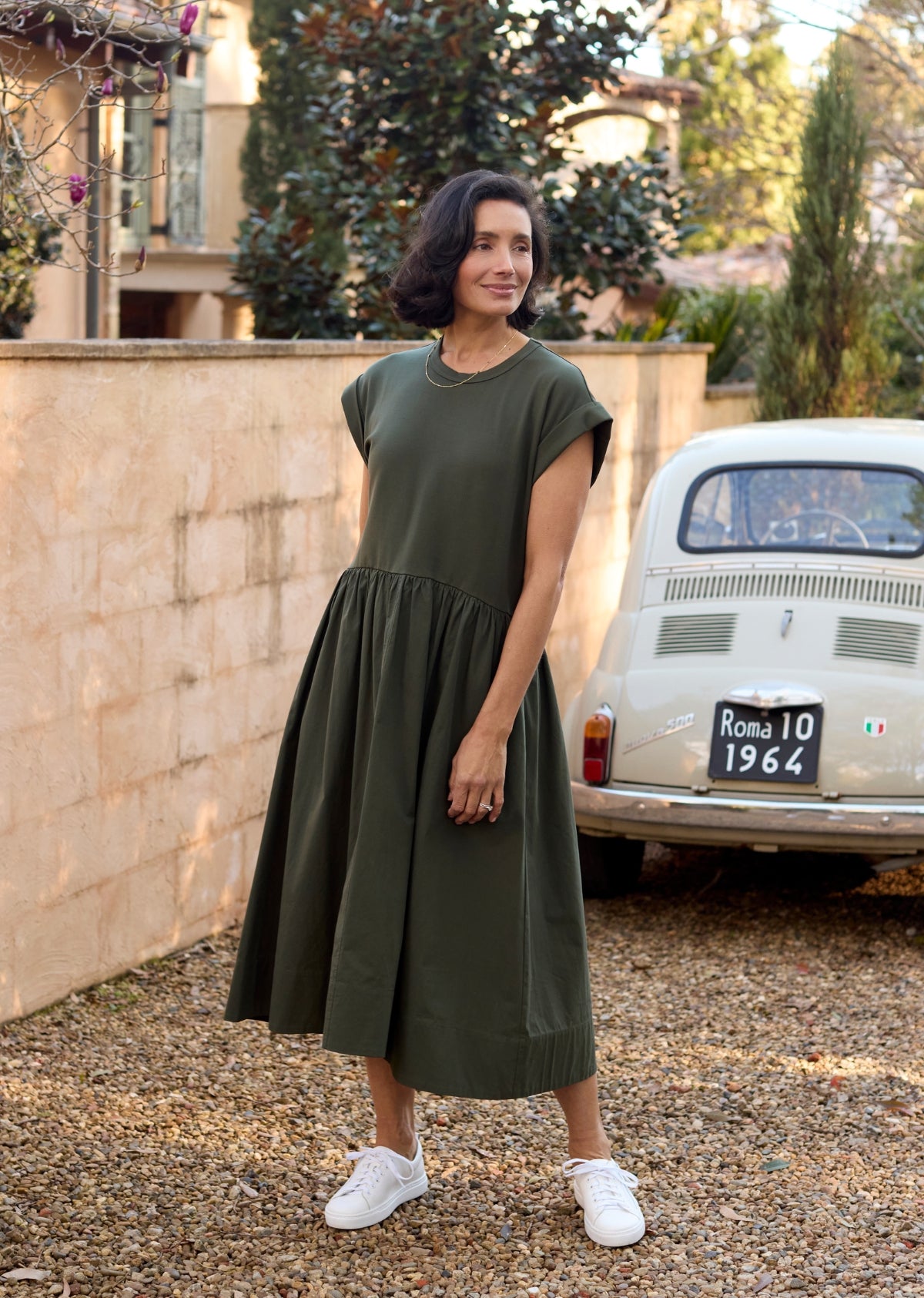 GRETA MIDI DRESS - KHAKI - PETITE