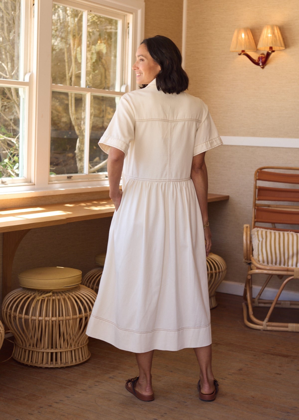 MONTANA DENIM SHIRTDRESS - ECRU