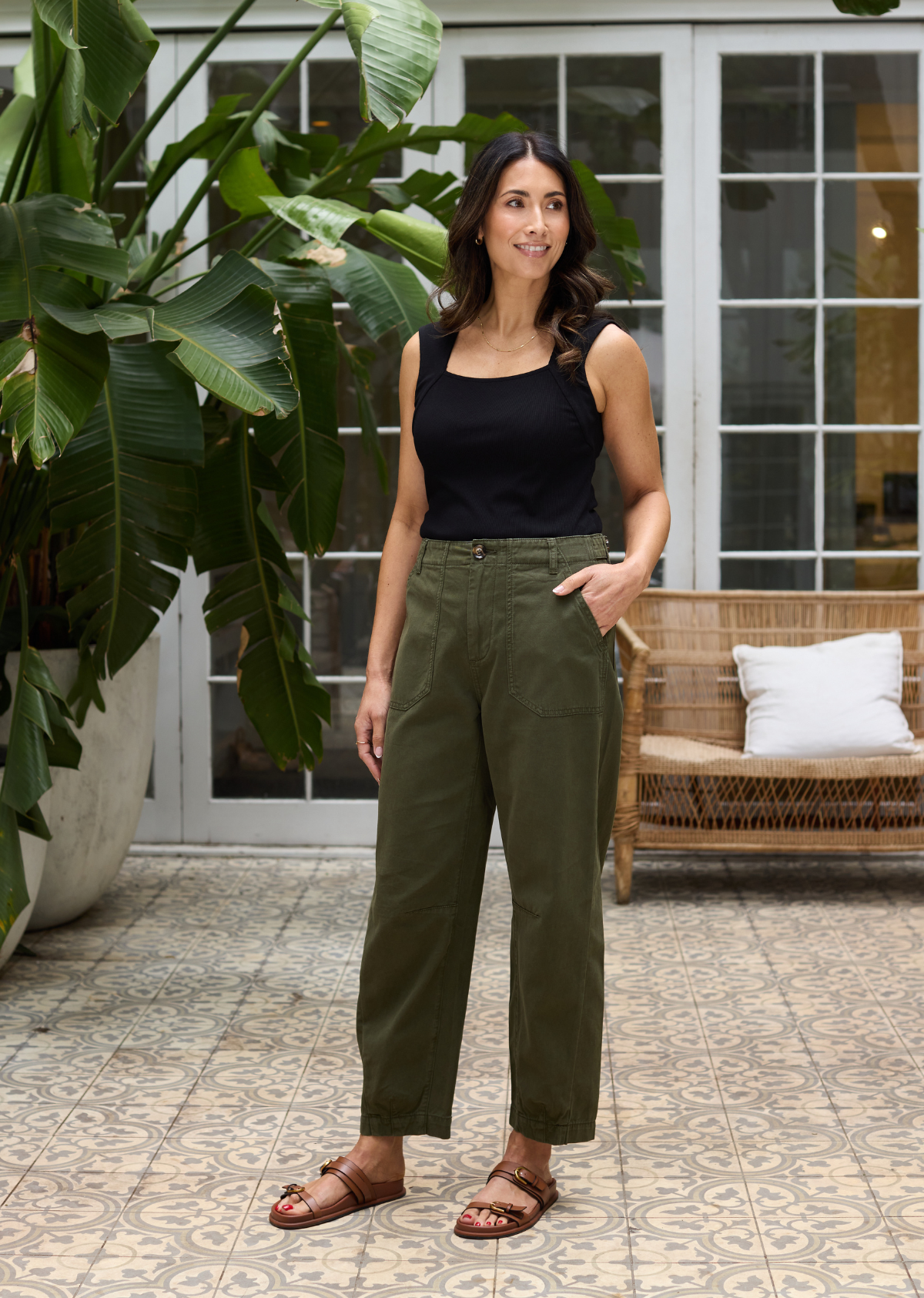 EVIE CROP PANT - KHAKI