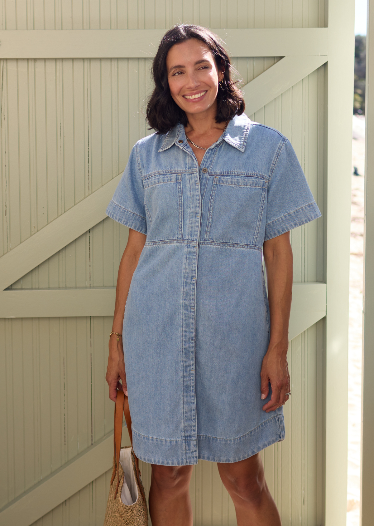 SADIE DENIM SHIRT DRESS - LIGHT BLUE
