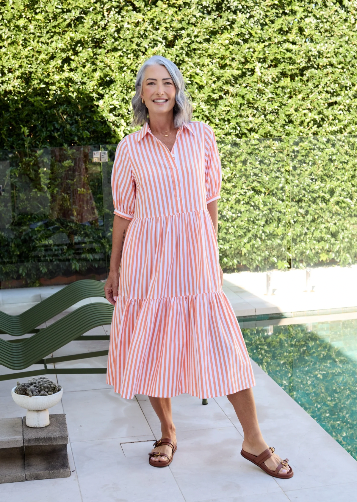 MARNIE SHIRTDRESS - TANGERINE