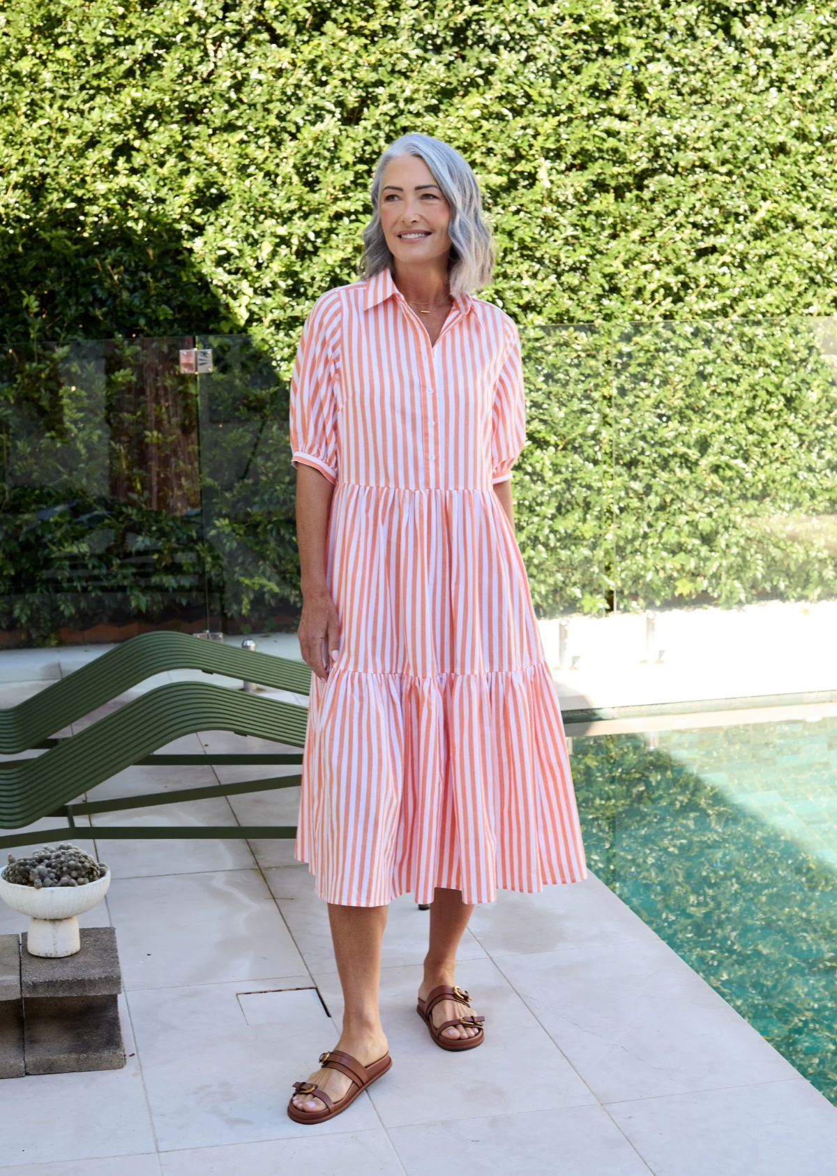 MARNIE SHIRTDRESS - TANGERINE