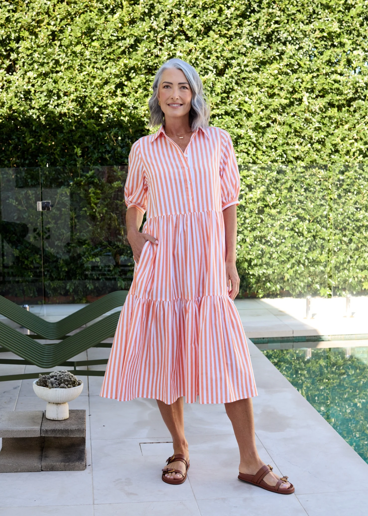 MARNIE SHIRTDRESS - TANGERINE