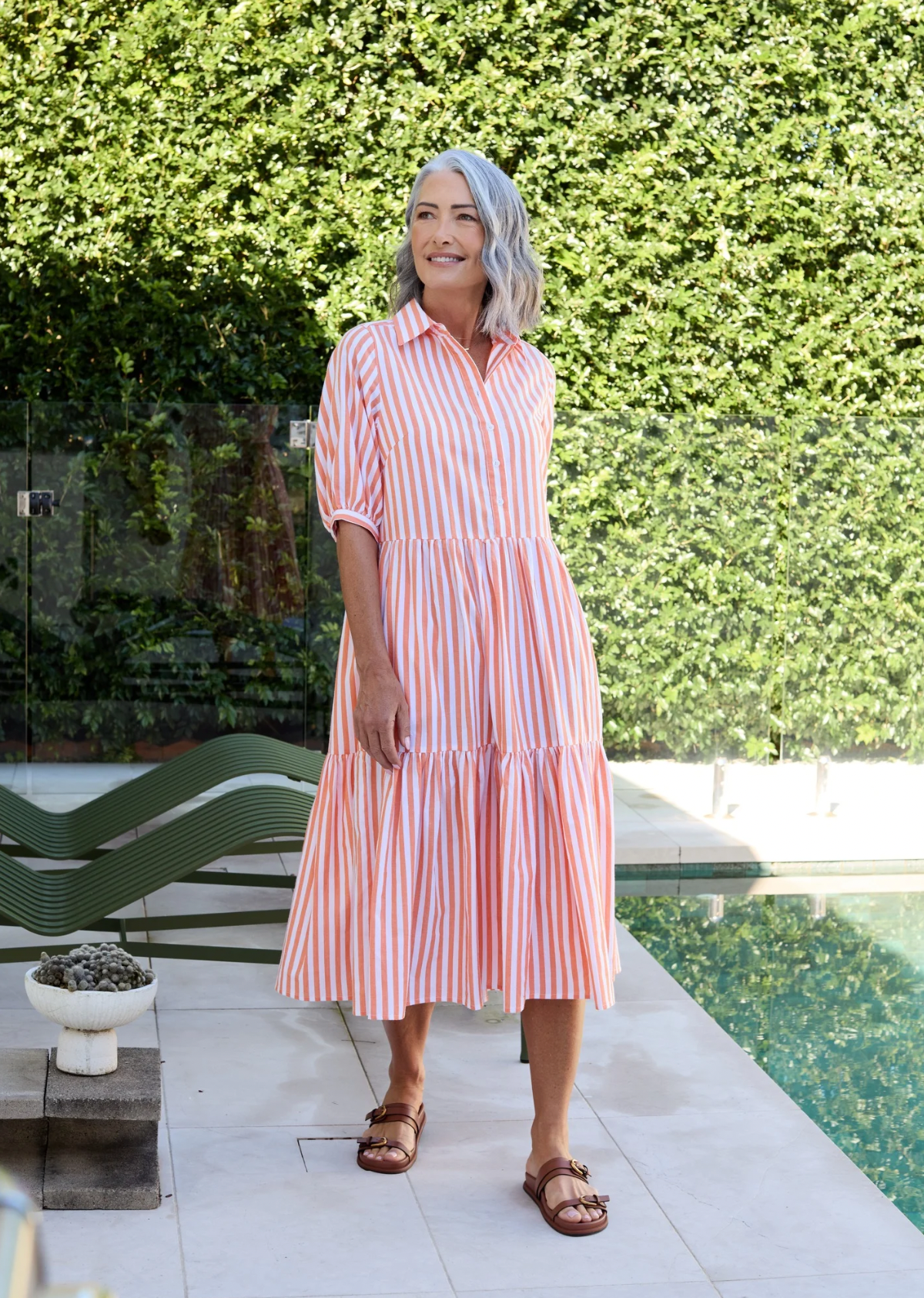 MARNIE SHIRTDRESS - TANGERINE