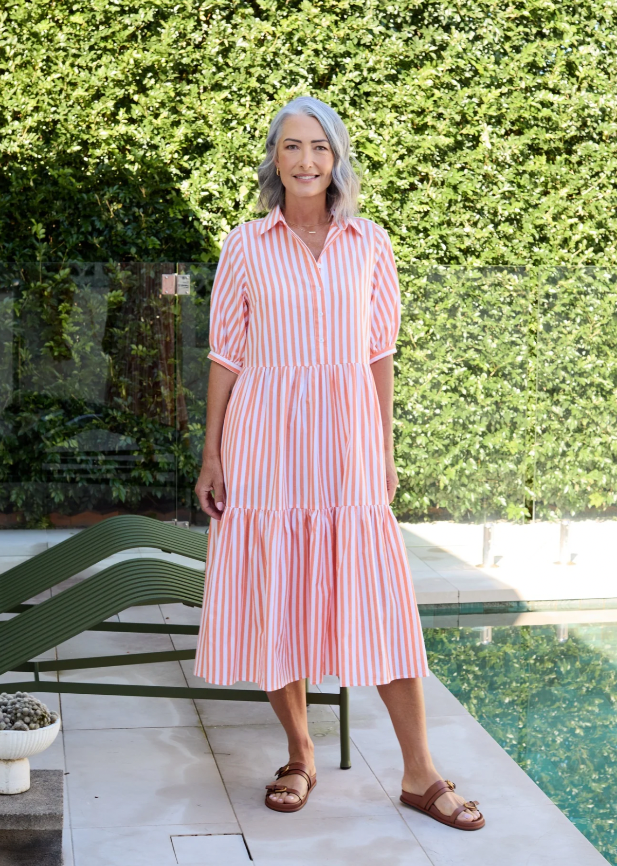 MARNIE SHIRTDRESS - TANGERINE