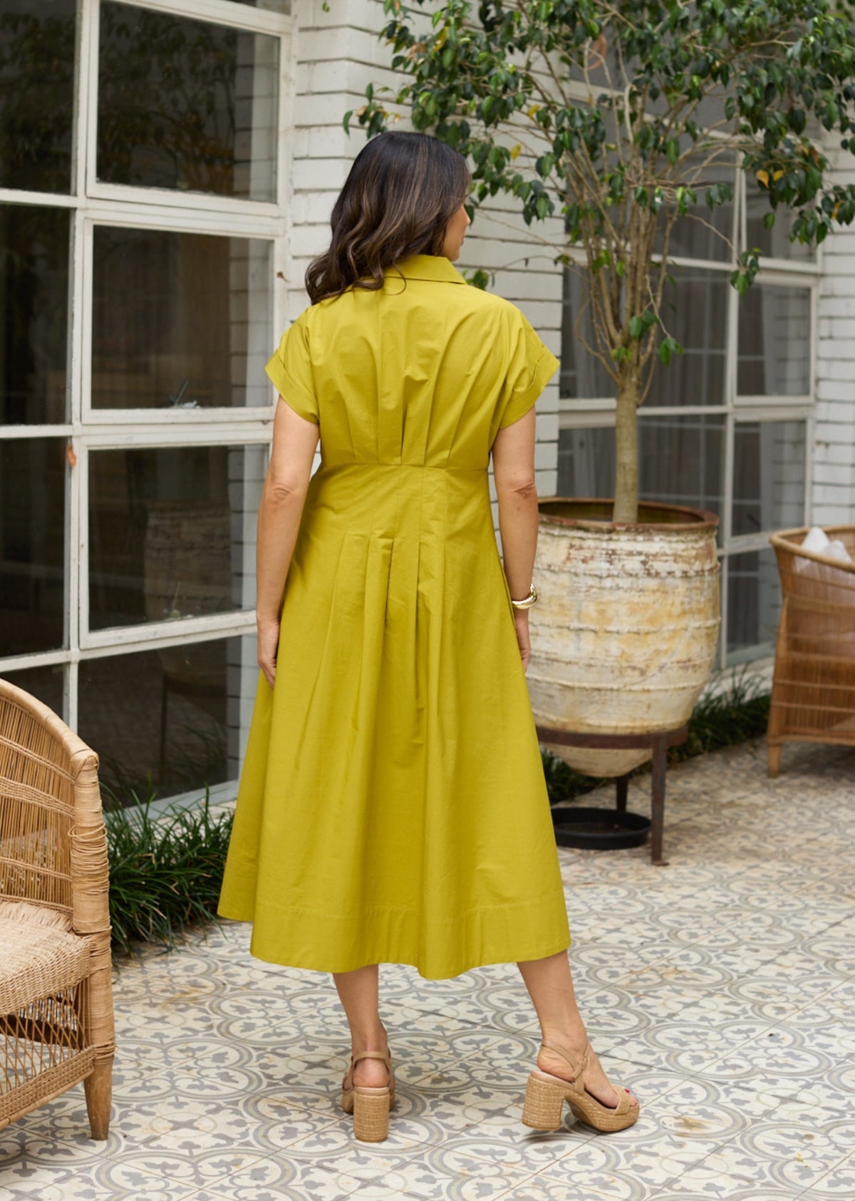 MILLY SHIRTDRESS - CHARTRUESE